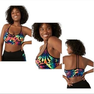 Victoria Secret Pink Ultimate Scoop T Back Tie Dye Sports Bra size Small